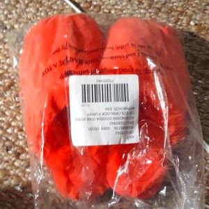 Anthropologie, fuzzy pink slipper size 7.